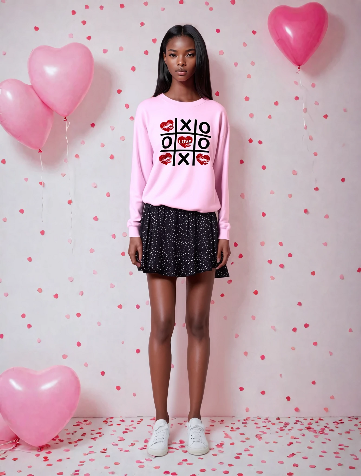 XOXO Sweatshirt, Retro Valentine Heart Sweatshirt