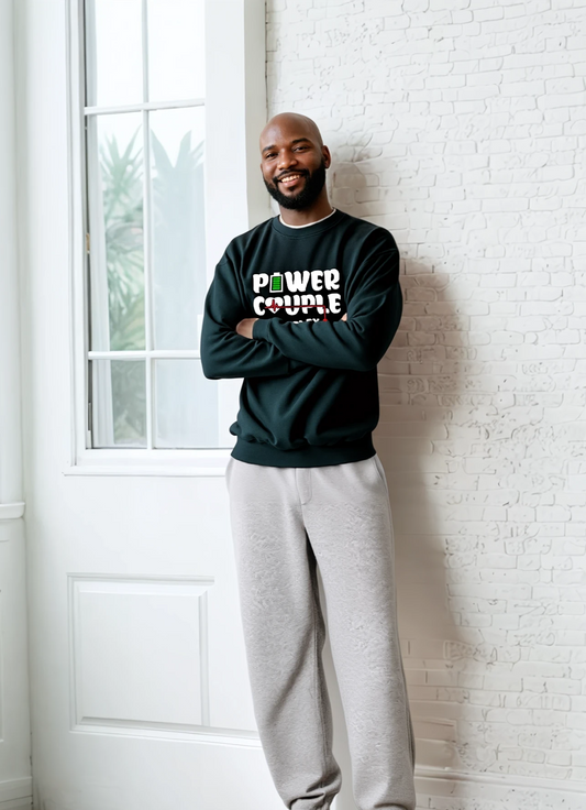 Power Couple Powered By God White Logo Sweatshirt